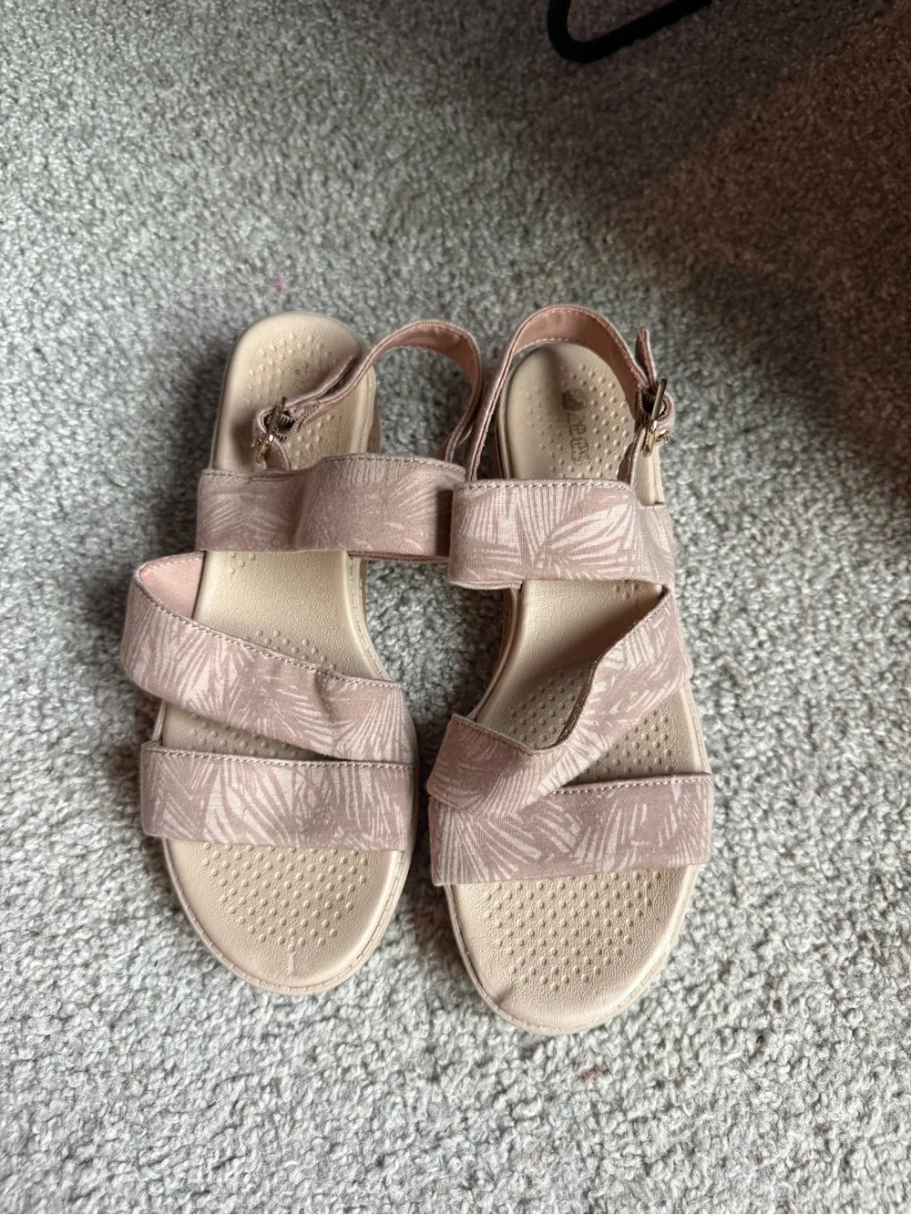 BZees Radiant Cork Wedge Strappy Sandal 7.5